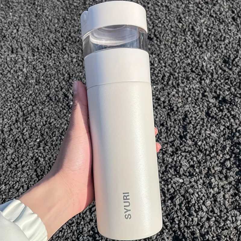 Insation cup with lid 14.2oz simple 304 stainless steel water cup portable Y241211