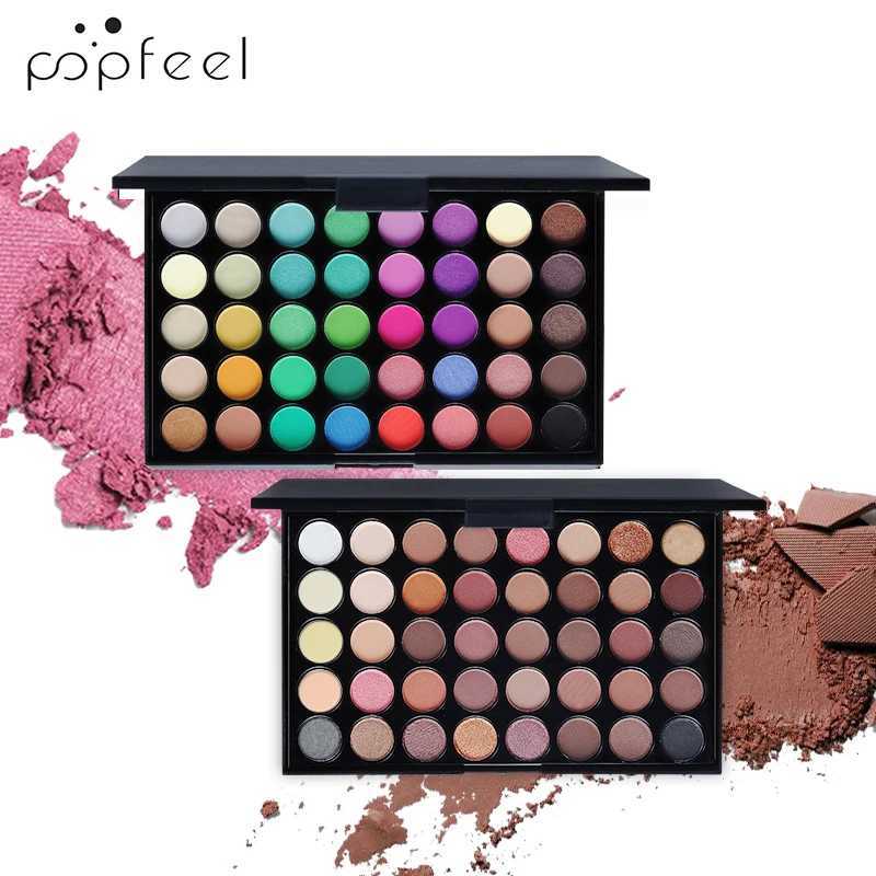 POPFEEL 40 color eye shadow palette durable simple makeup brown eye shadow palette pink eye shadow paletteW241212