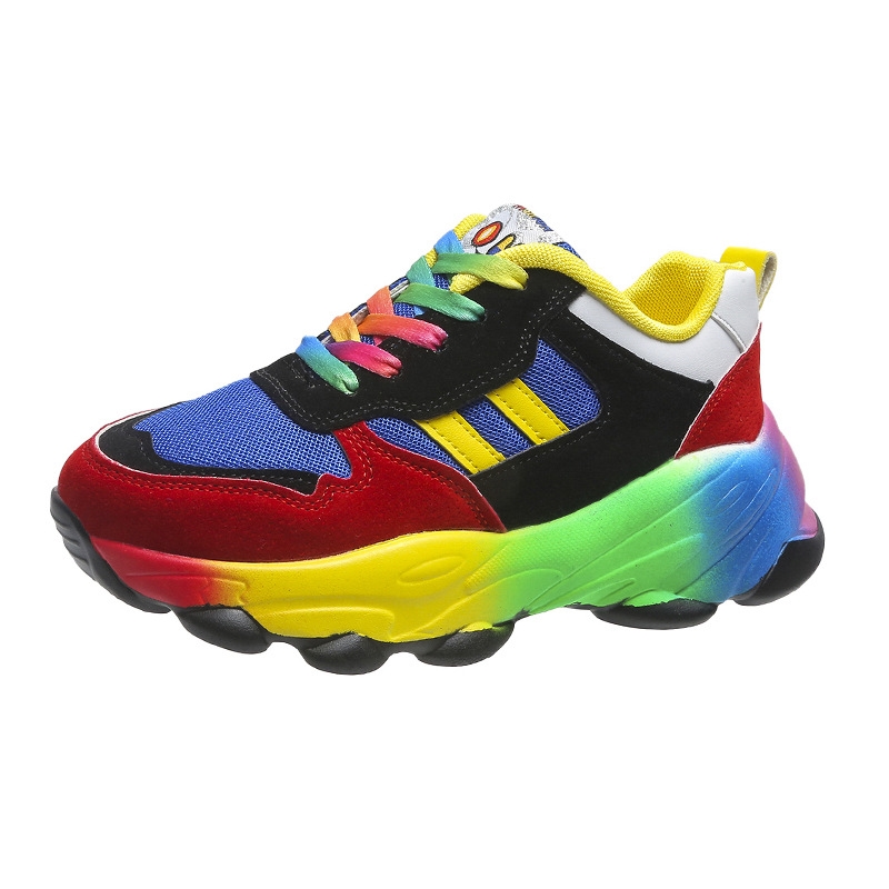 Daddy shoes match color thick sole casual light women's shoes soft sole casual increase large size sports shoes Plus size 35-43