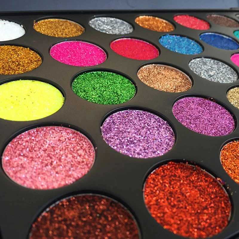 35 color diamond sequins eye shadow palette low light high pigment powder glitter and satin durable waterproof makeupW241212