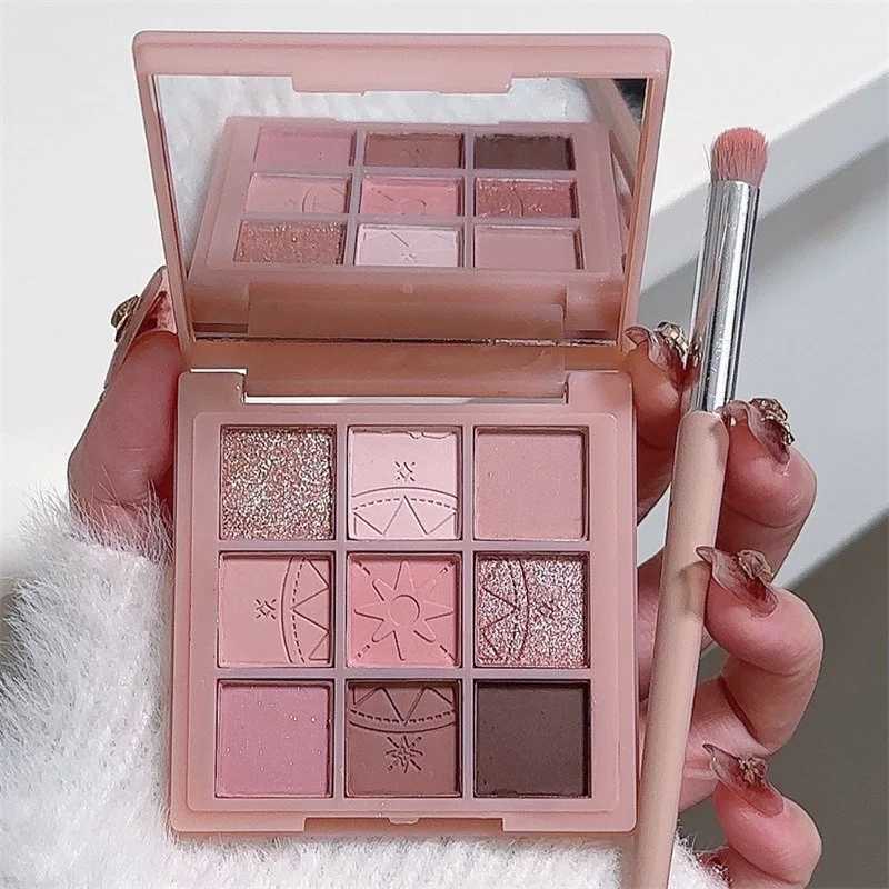 9 Color Glitter eye shadow Palette Taro Ash Tone Pink Lace Matte eye shadow Palette Waterproof eye shadow Korean MakeupW241212