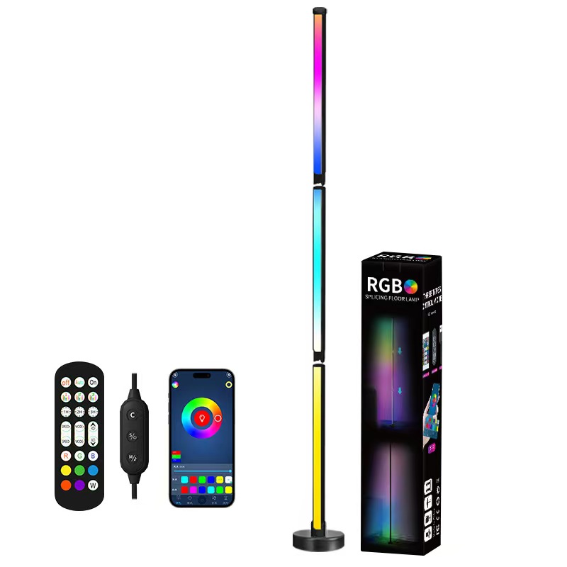RGB LED Floor Lamp USB Remote APP Control Music Sync Corner Lighting Timer Smart Modern Mood Standing Lamp for Bedroom Living Room