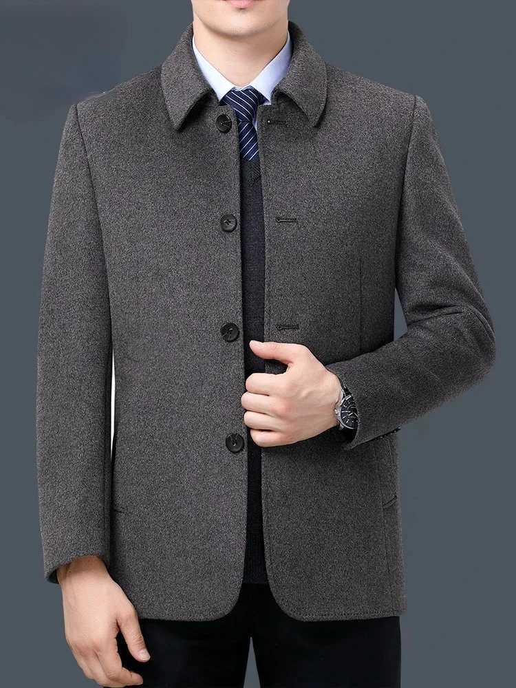 Double Sided 100% Cashmere Jackets for Men Clothing Autumn Winter Woolen Coat Mens Short High-end Casual Jacket Abrigos HombreXJ241212