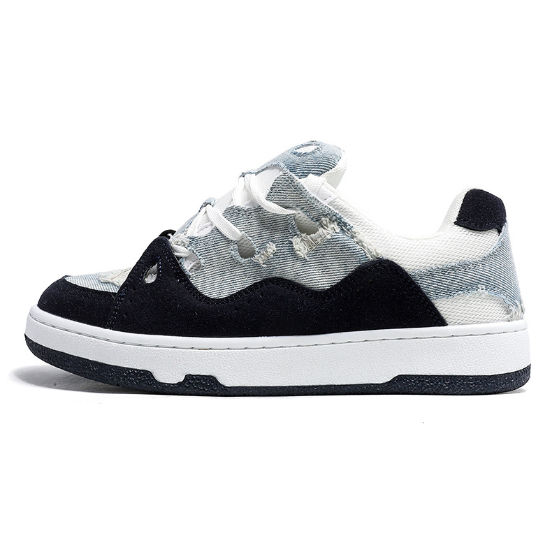 Men Women Couple Casual Shoes:Designer Shoes Retro Training Thick Sole Versatile Leisure Style,Blue,Free shipping