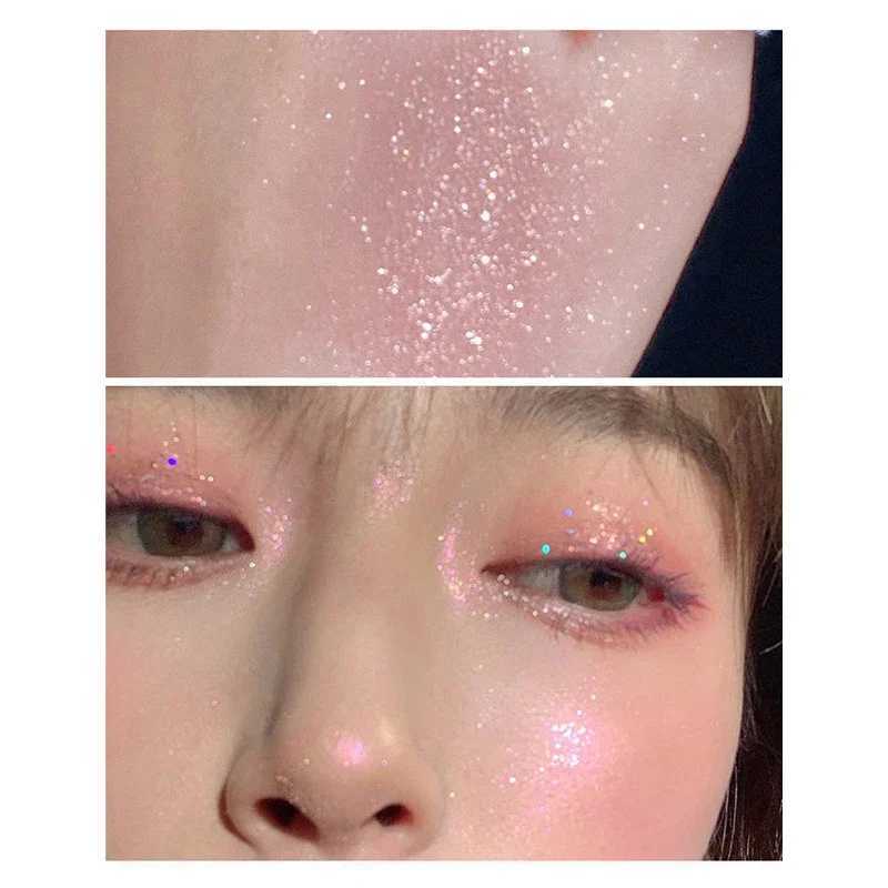 9-color durable makeup shiny eye shadow eye shadow pigment shiny glass eye shadow palette pink korean charming cosmeticsW241212