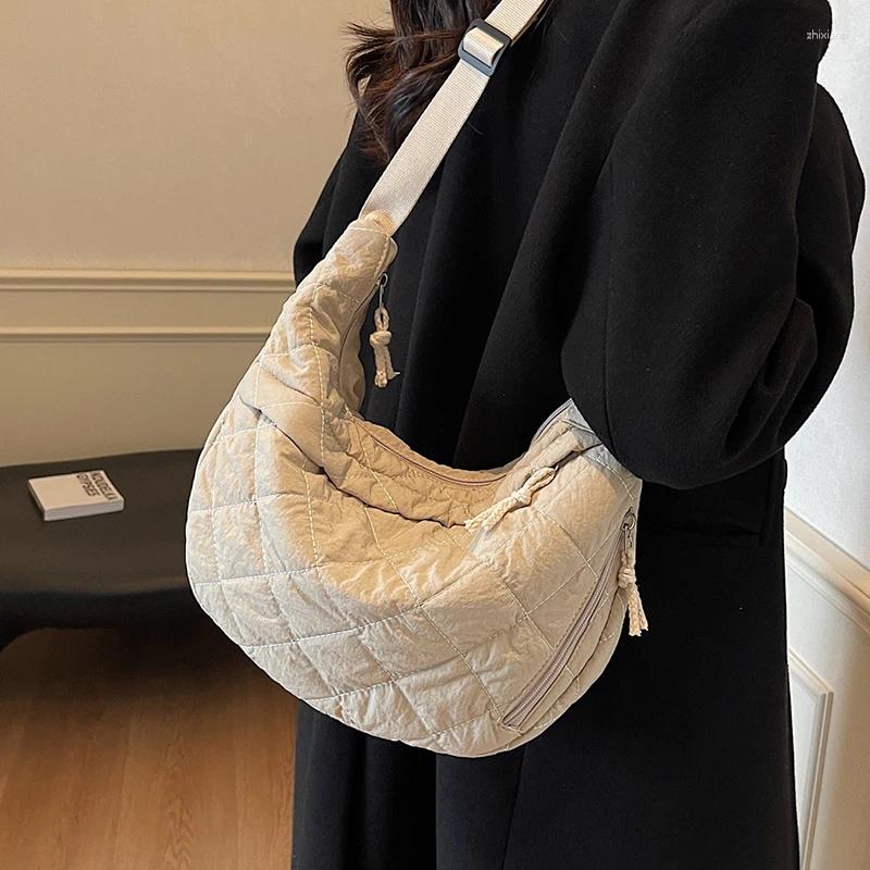 Totes Quilted Fabric Shoulder Crossbody Bag For Women Fall Winter Fashion Versatile And Spacious Design Daily Use zhanyishengli