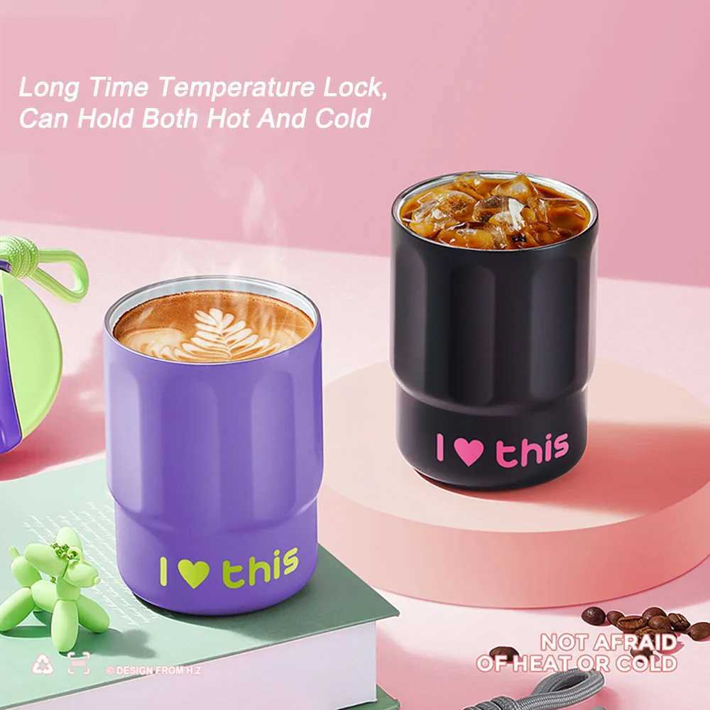 COOKER KING 304 stainless steel inflatable cup large capacity student cup portable coffee water cup used for hiking trips Y241211