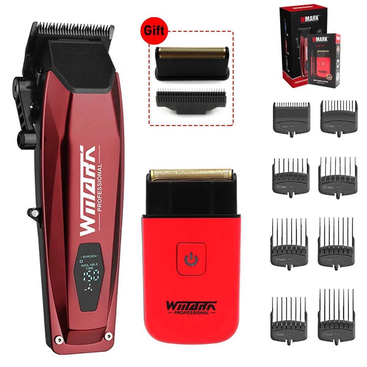 WMARK NG-125 7901 Mens Professional Hair Clipper Kit LCD Display Ceramic Blade USB Port Hair Clipper Electric Shaver W241212