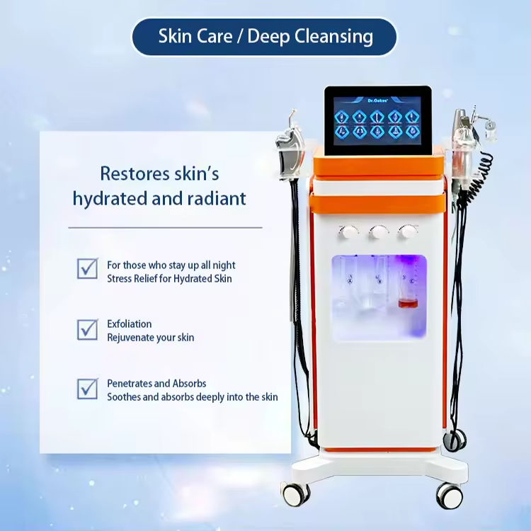New beauty Management H2O2 Face Oxygen Jet Bubble Skin Cleansing Exfoliating 10 in 1 Ultrasound EMS RF Face Lifting Anti-wrinkle Rejuvenation Machine
