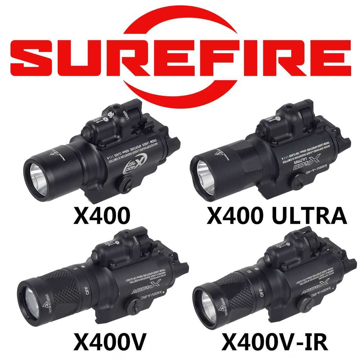 Tactical X400 Ultra X400V X400V-IR Red Laser Gun D Light Suitable for 20mm Rail Air Gun Hanging Hunting Flashlight W241212