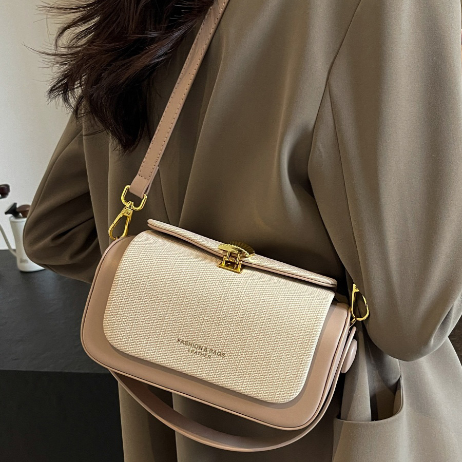 High End Women's Small Square Bag Fashion Classic PU Leather Women's Commuting Shoulder Bag Short Handle Handbag