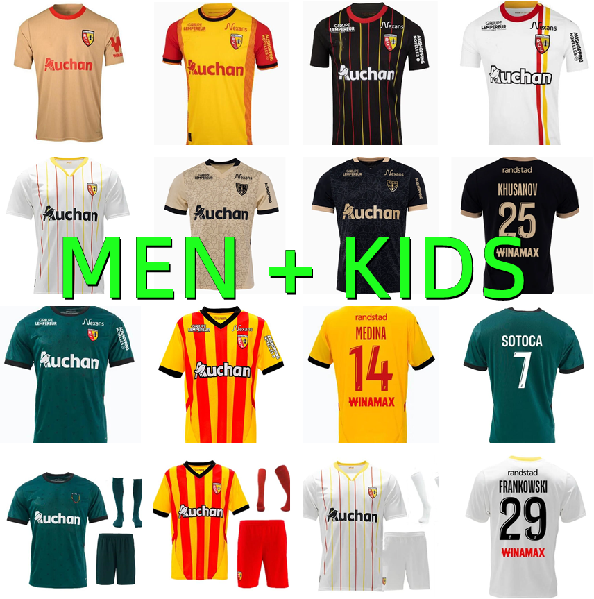 23 24 25 Maillot RC LeNs Soccer Jerseys Men Kid Kit Sainte-Barbe special FRANKOWSKI Football Shirts Foot Home Away Third 2024 2025 MEDINA WAHI SOTOCA maillot de foot