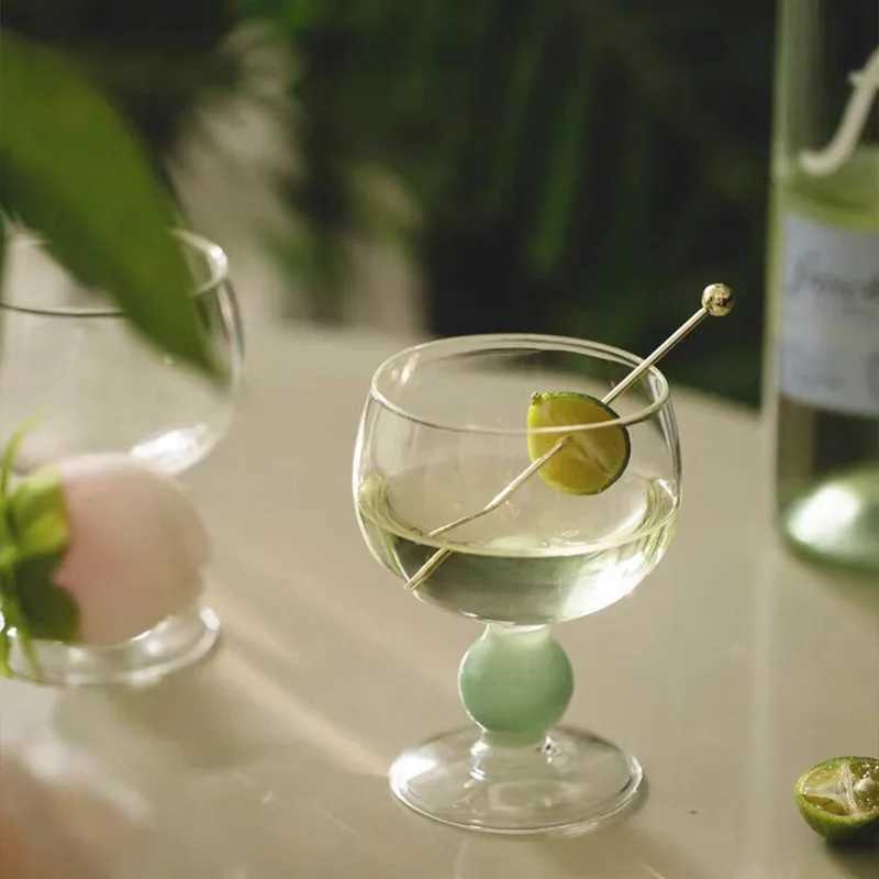 Nordic Cup Cute Green Ball Cup Champagne Cocktail Cup Short Dried Chrysanthemum Milk Shake Y241211