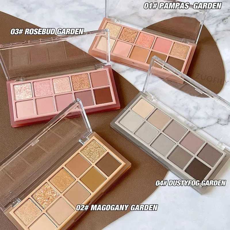 DIKALU 10 Color eye shadow Glass Matte Earth Color eye shadow Palette Shiny Sequins eye shadow Pigment Lasting MakeupW241212