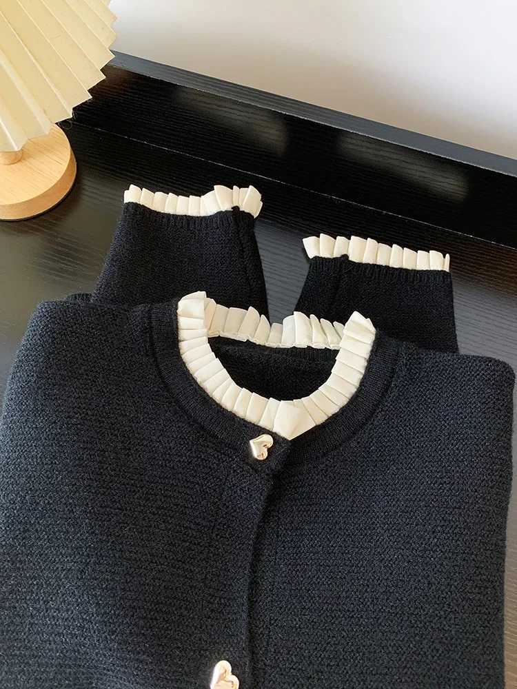 Love Button Knitted Cardigan Jacket Coat Lazy Sle Sweet Fashion Sweater Tops Womens Clothing 2024 Autumn NewXJ241212