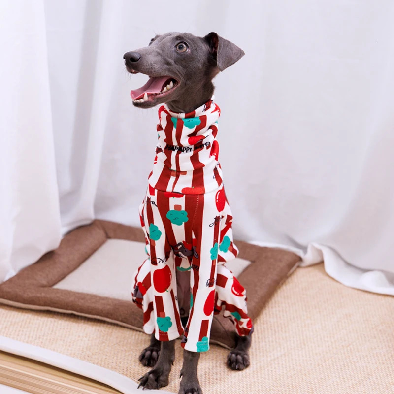 Christmas Warm Italian Greyhound Dog Clothes Winter Four-Legged Whippet Dog Sweater for Medium Airless Terrier Dog Clothing 241212