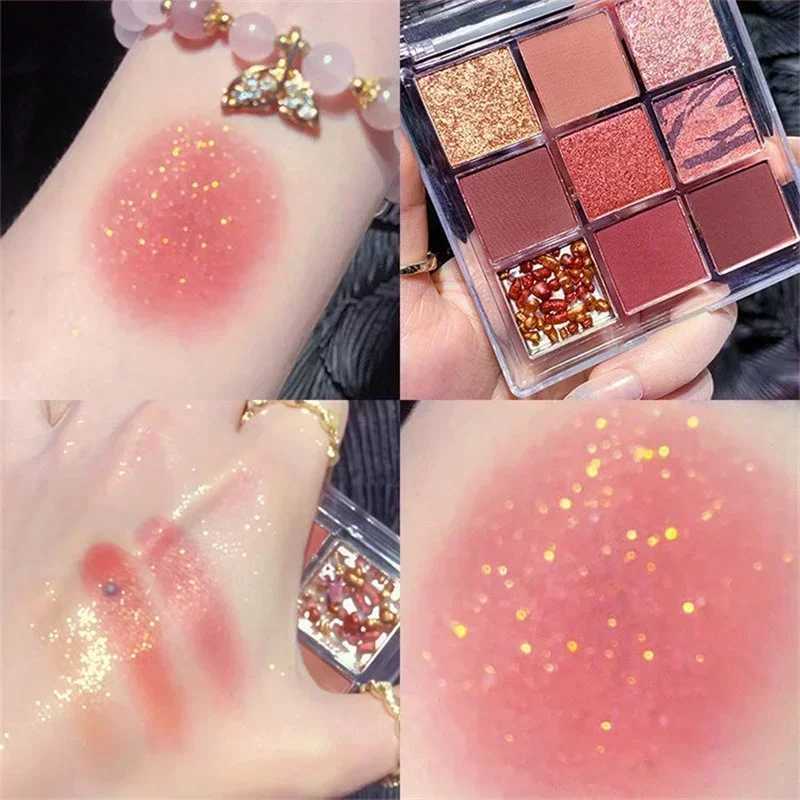 9 Color Chocolate eye shadow Palette Matte Earth Color eye shadow Tray Shiny Sequins eye shadow Lasting MakeupW241212