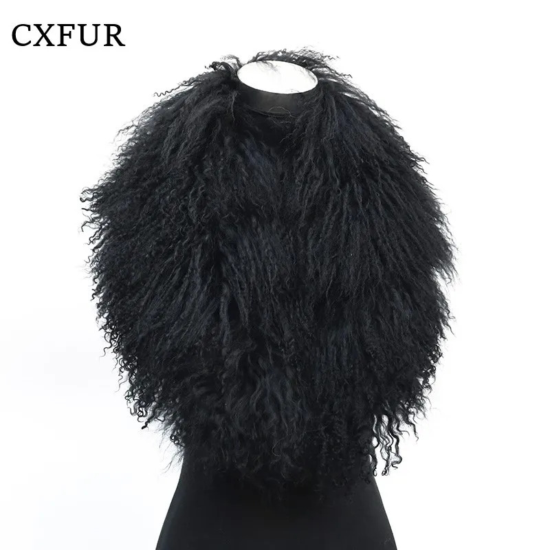 CX-A-52M leather scarf detachable Mongolian sheepskin necklace scarf 241211