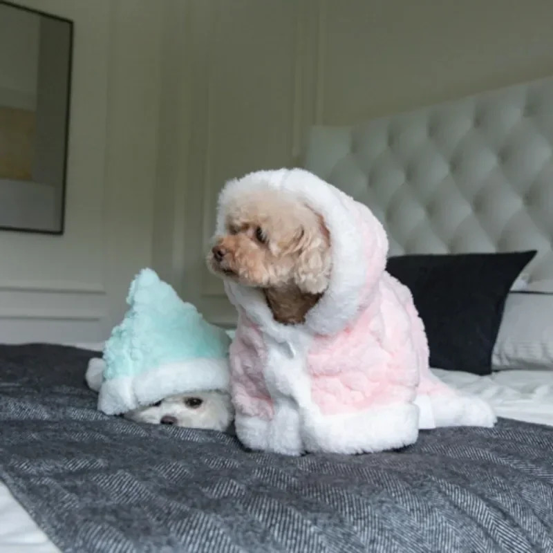 Warm Blanket Plush Coat for Dog Pet Plush Sweater Home Cloak Puppy Clothes Teddy Clothing Winter Fleece Thicken Warm Coat Gifts 241212