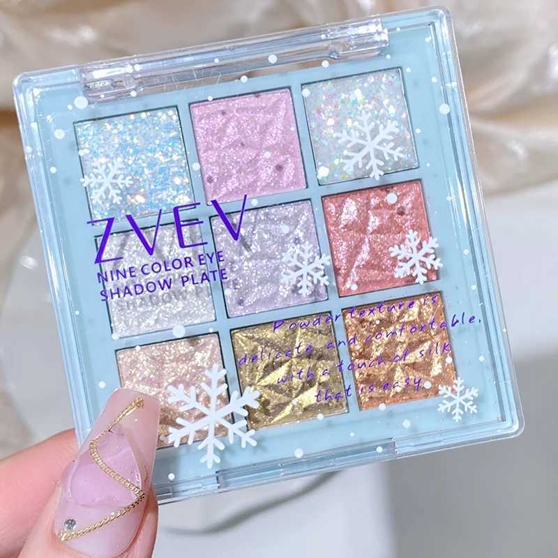 9-color eye shadow flash fluorescent snowflake sequin flash eye shadow palette waterproof shimmer silkworm cosmeticsW241212