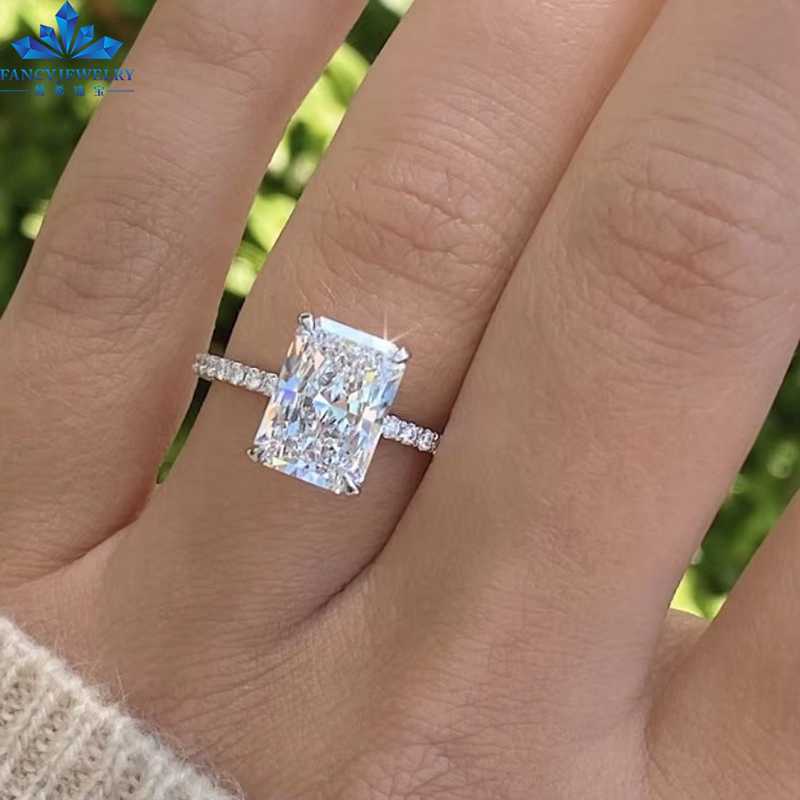 3.0 CT Radiant Cut Moissanite Anniversary Ring 14K 18K Yellow Gold Engagement Ring Solitaire Diamond Wedding Promise Ring