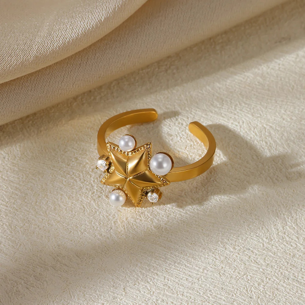 Pearl wide ring suitable for women men heart engagement wedding finger rings sunflower jewelry Accesorios necklace unprinted Tendencia 2024 241210
