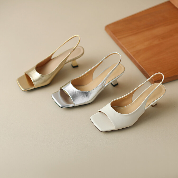 Designer gold sandals 2025 summer new women's shoes back strap Korean version simple fashion silver sandals Free Shipping For Early Spring Fashio