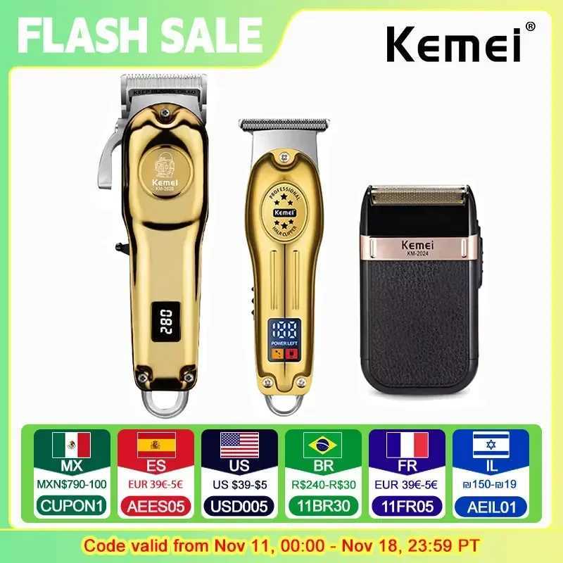 Kemei Electric Hair Clipper KM-2628 KM-678 KM-2024 Professional Hair Clipper Rechargeable Mens Hair Clipper Trimming Kit Kemei W241212