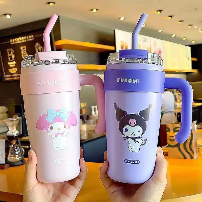 Handle stainless steel Bly cup high appearance ll strand cup girl hot cup water cup cartoon double beverage cup Y241211