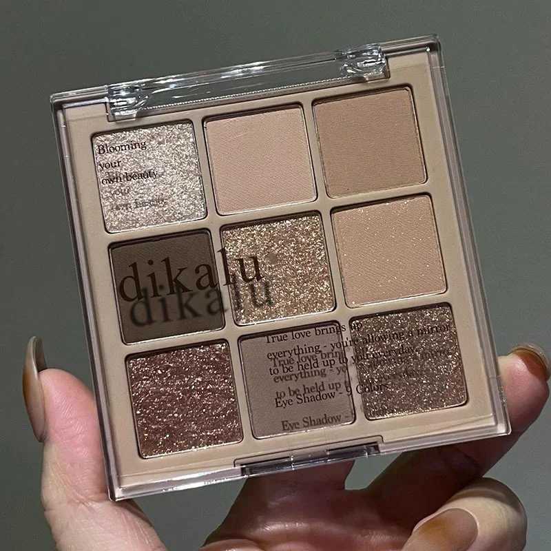 9 grid eye shadow palette shiny matte acrylic transparent eye shadow makeup lasting female beauty cosmetics 1PCW241212