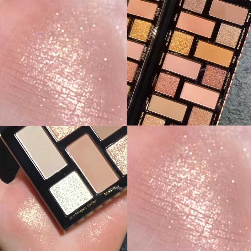 16 color matte shiny bare brown eye shadow palette waterproof durable cosmetics shimmer eye shadow pigment shimmer makeupW241212