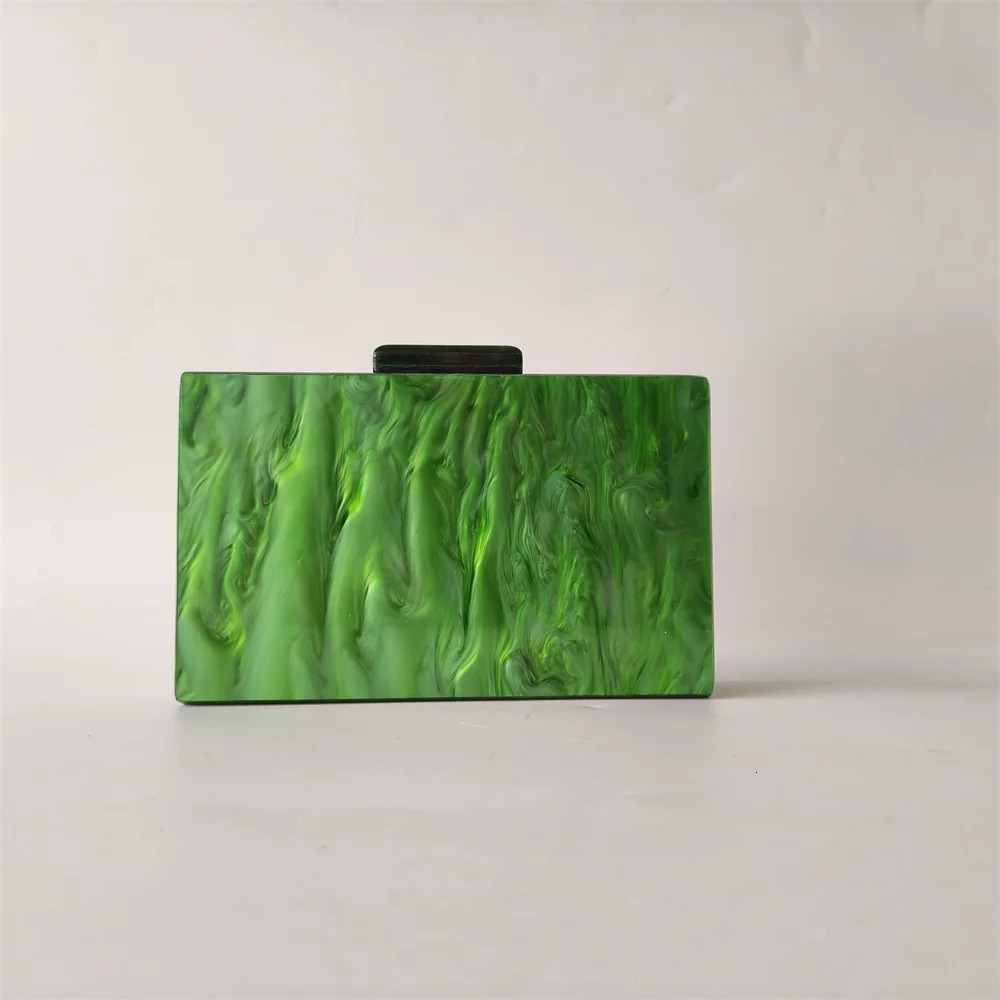 Women Shell Evening Marble Pearl Green Patchwork Striped Acrylic Box Wedding Bridal Handbags And Purses Ladies Party Clutch Bag 241212