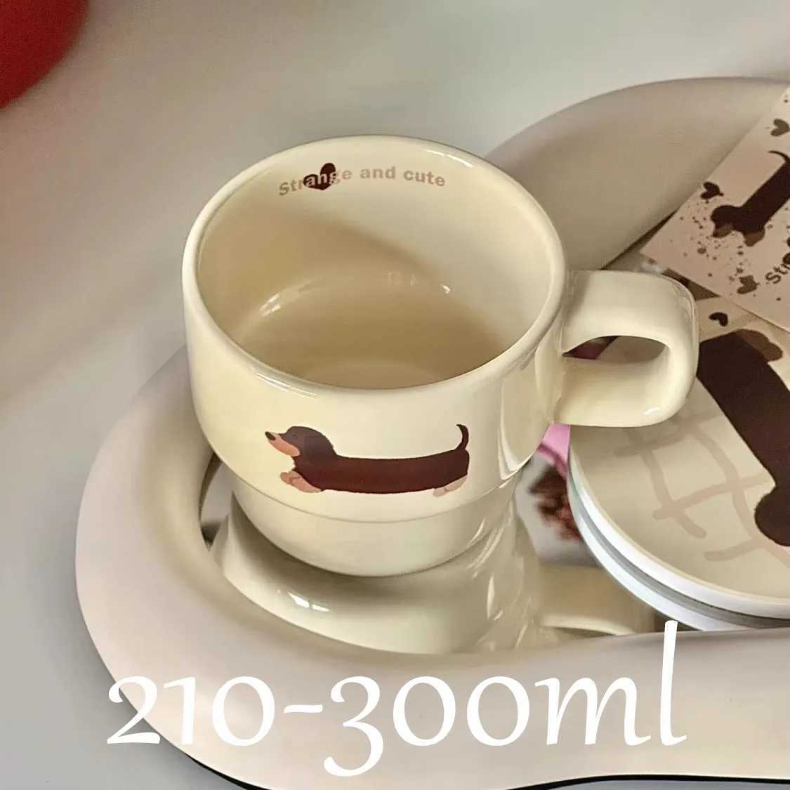 Sausage Dog Coffee GS Ceramic Cup Beverage Ju Cola Outdoor Travel Cocoa Handheld Water G Lover Friend Y241211