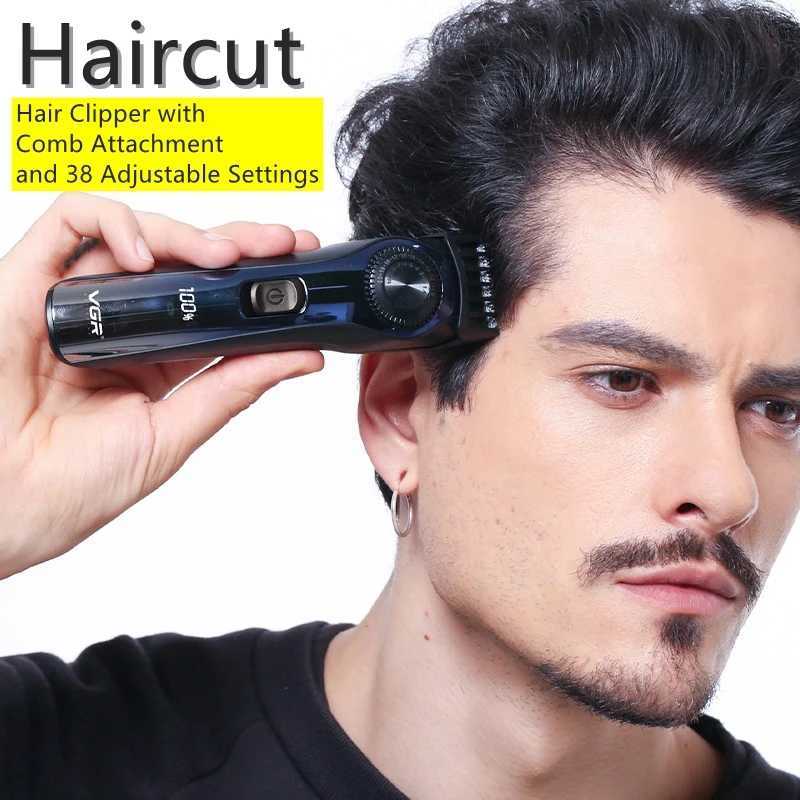 VGR wiring harness/cordless 1-20mm adjustable beard trimmer suitable for mens beauty edge charging electric hair clippers 38 sets W241212