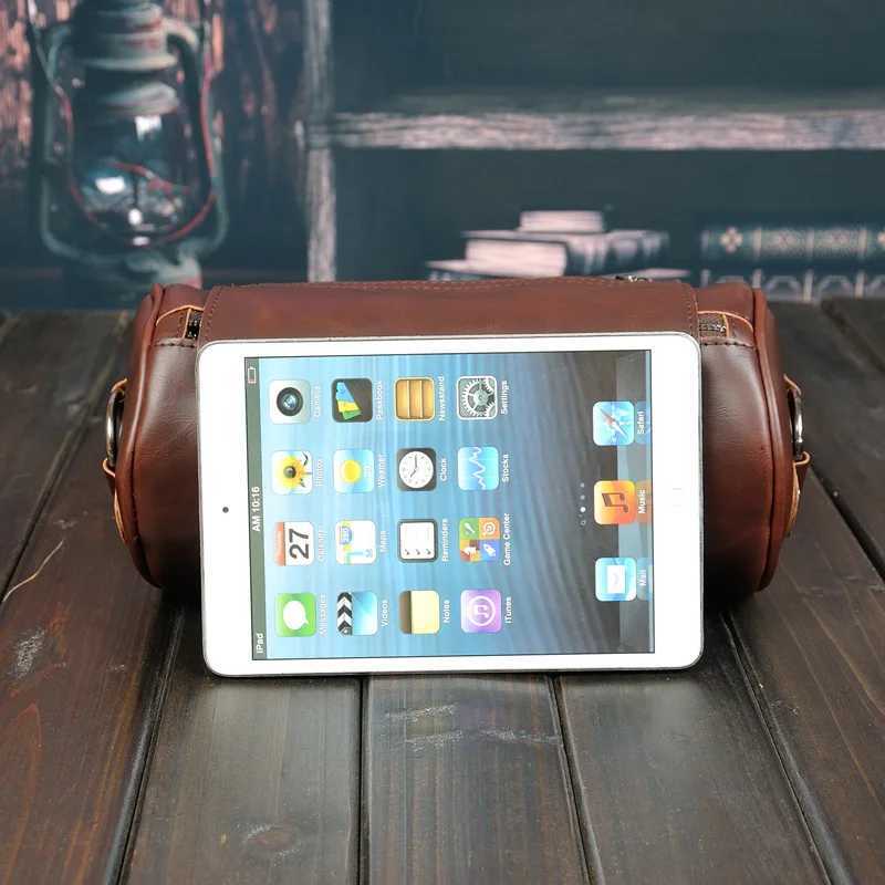 Luxury Retro Barrel Shaped Shoulder Bags Men Crossbody Bag Fashion Design Messenger Bag Mens Crossbody Shoulder Bag Male 2021C241212