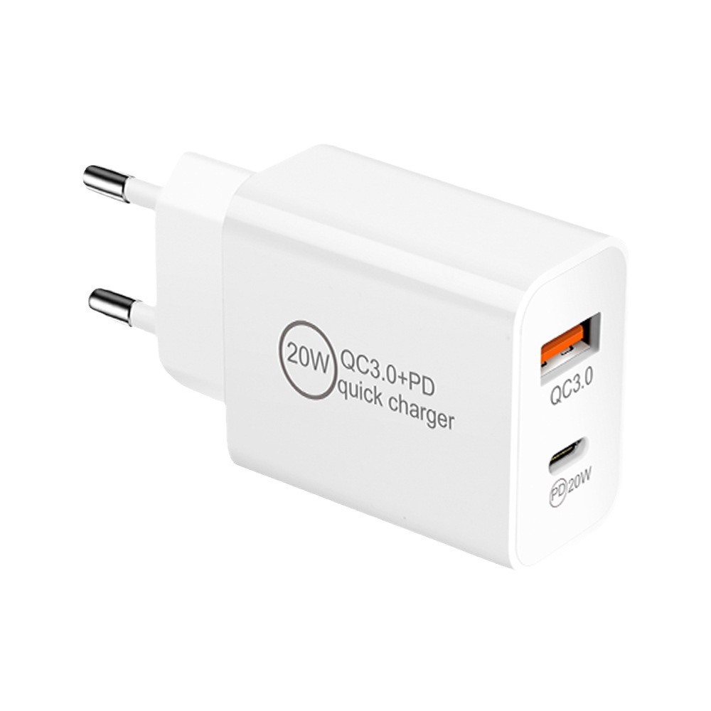 PD 20W Home Charger 5V 3A Standard Type-c QC3.0 Dual Port Fast Charging Adapter Charging Pack by Yourself