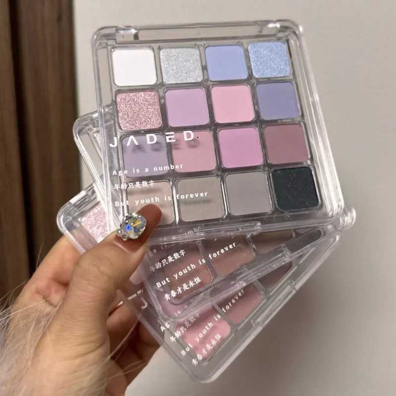 Blue pink glass eye shadow palette matte South Korea low saturation eye shadow long-lasting shiny eye shadow cosmeticsW241212
