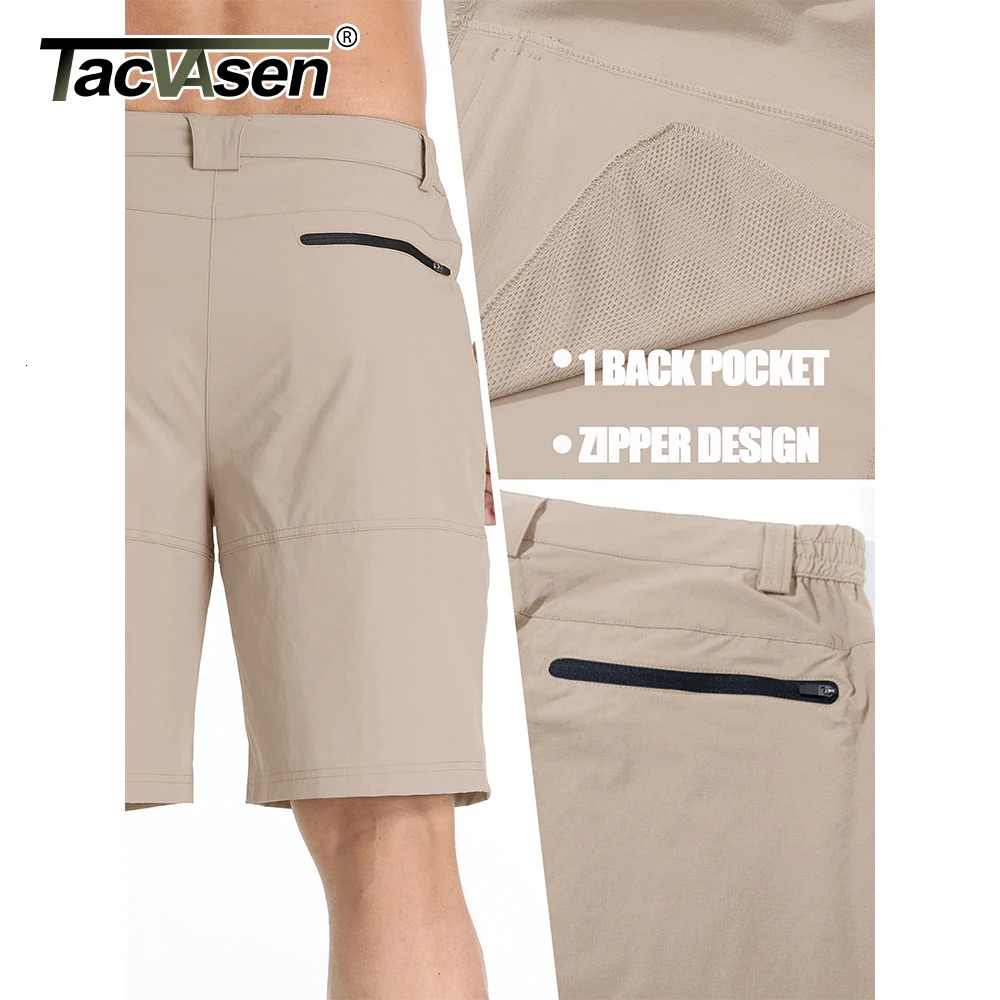 TACVASEN summer mens quick drying work shorts casual hiking cargo shorts multi pocket lightweight outdoor fishing shorts 241211