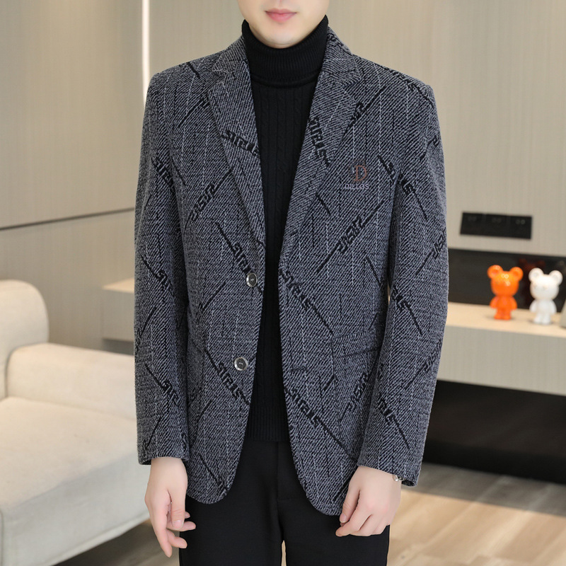 K31Spring new men's casual suits Korean style trendy slim fit stylish handsome plaid suits