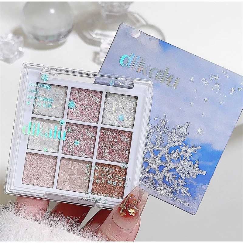 9 Colors Glitter Snow Princess Eyeshadow Palette Dream Girls Eye Shadow Pink Brown Nude Light Makeup Highlights EyesW241212