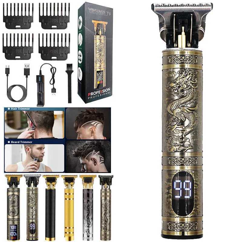 Digital Display Dragon Retro Wireless Womens Hair Salon Beard Body Professional Electric Shaver Machine M241212