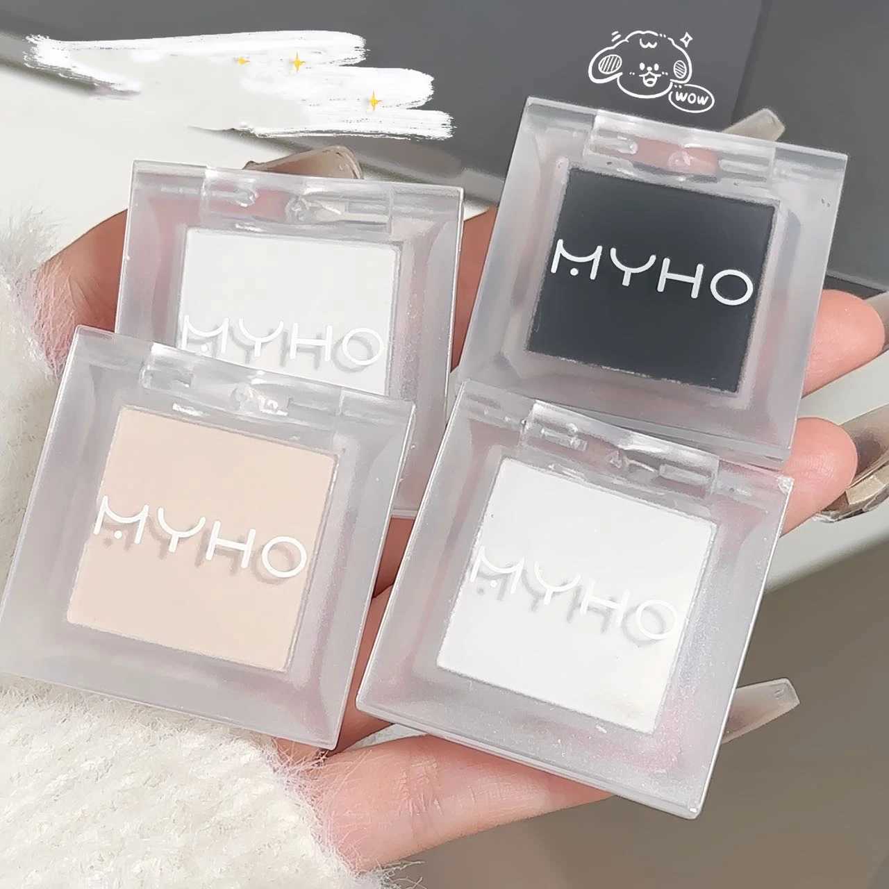 Monochrome matte white eye shadow base makeup durable and smooth easy to wear natural and bright silk eye shadow paletteW241212