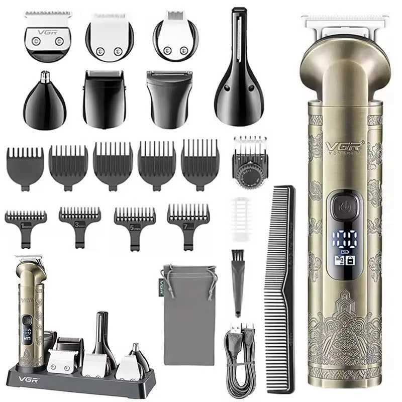 Original VGR integrated waterproof hair trimmer suitable for men metal shell beard trimmer body trimmer electric shaver rechargeable W241212