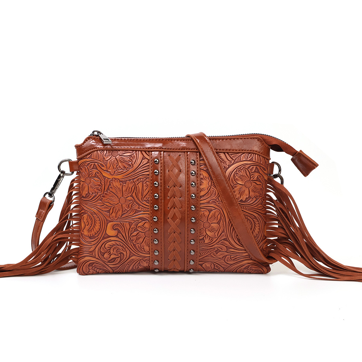 Western Bohemian style Su New crossbody emed mobile phone autumn women 2024 shoulder bag high-end feeg