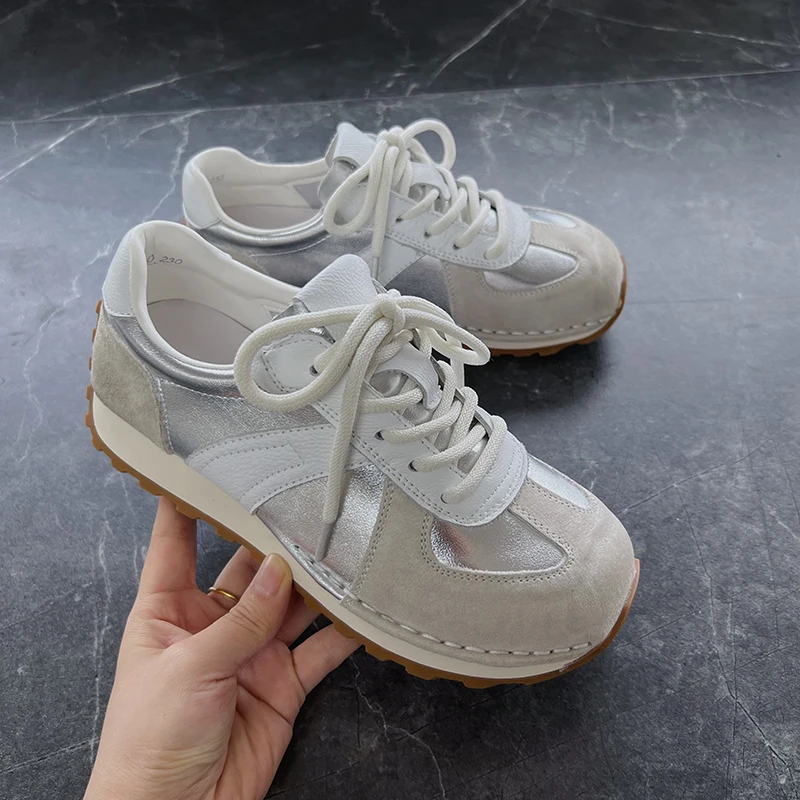 Forrest Gump Shoes Women Genuine Leather Spring Flat Women Moral Training Shoes Casual Sneakers Women