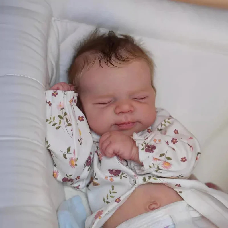 48cm Pascale Reborn Dolls Full Silicone Body Sleeping Girl Lifelike Rooted Hair Flexible 3D Skin Tone with Visible Veins 241212