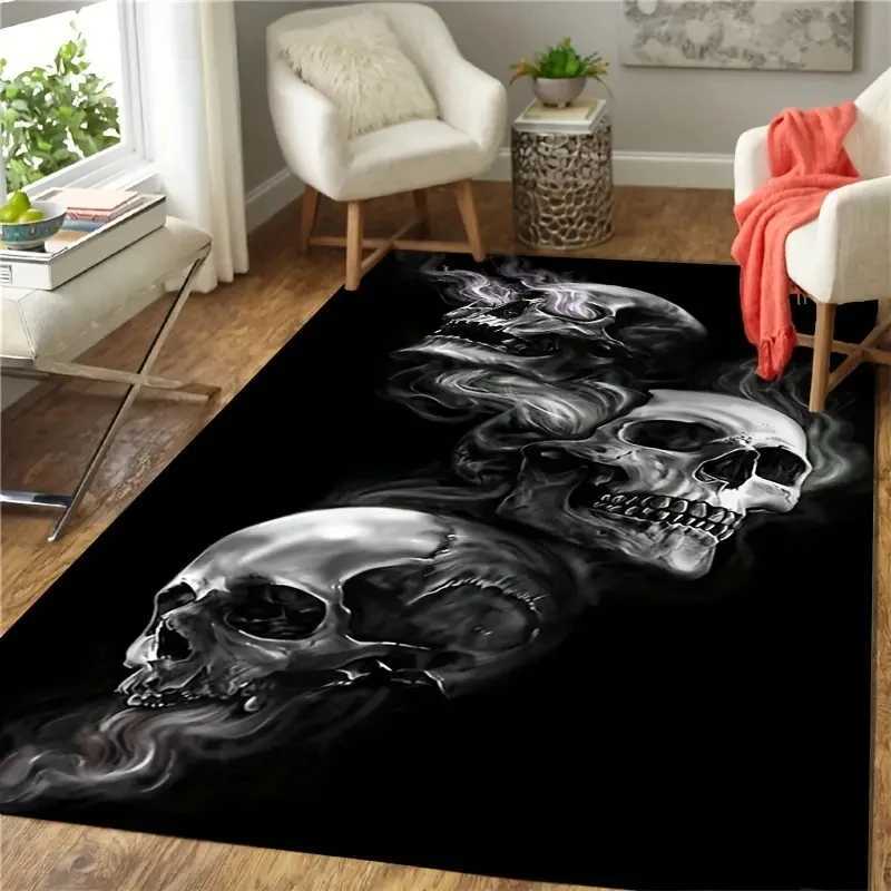 Halloween Skull Gothic Carpet for Living Room Decor Sofa Table Large Area Rugs Bedroom Bedside Floor Mat Hallway Balcony MatXJ241211