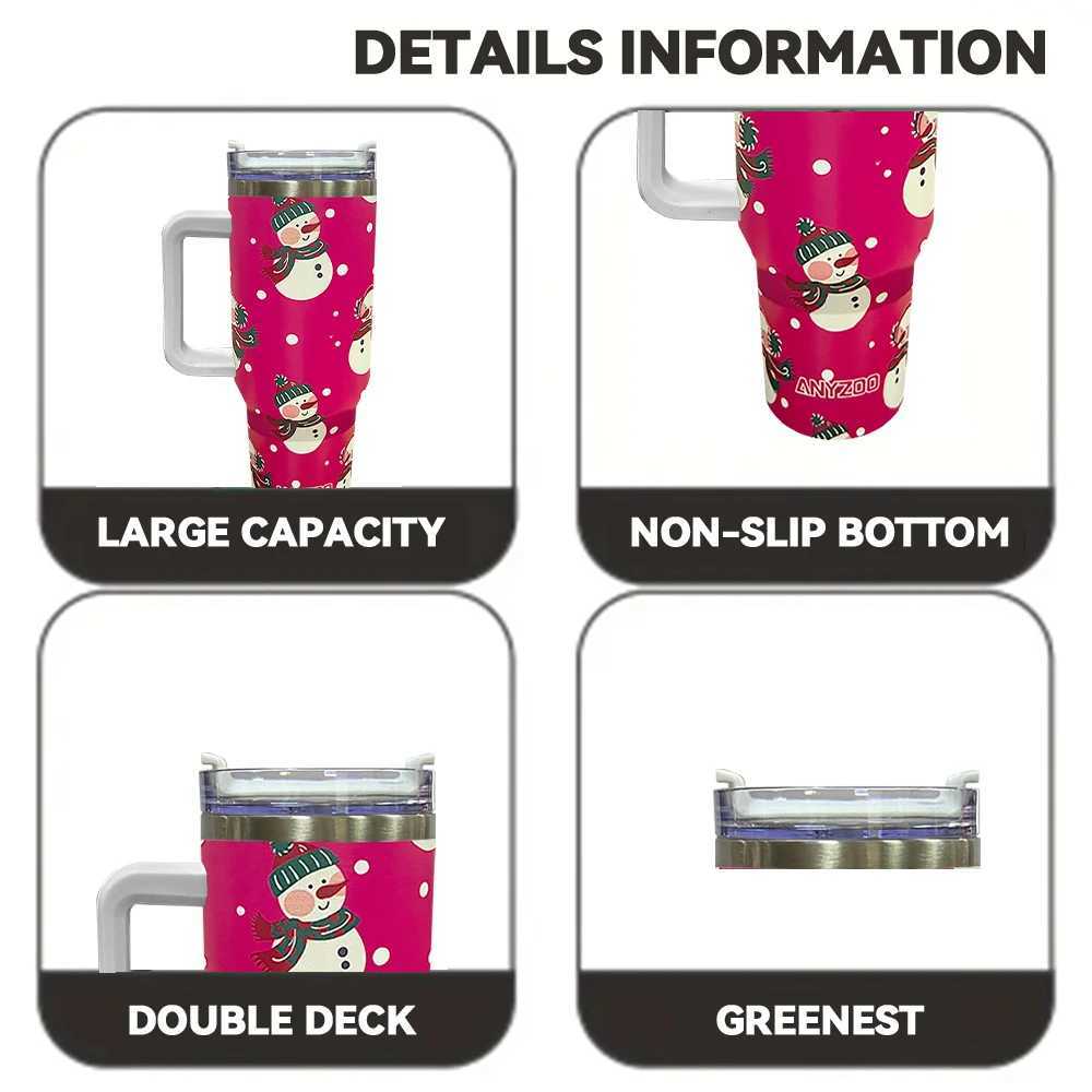 40 ounce crazy cold cup with handle stainless steel vacuum coffee cup with handle Y241211