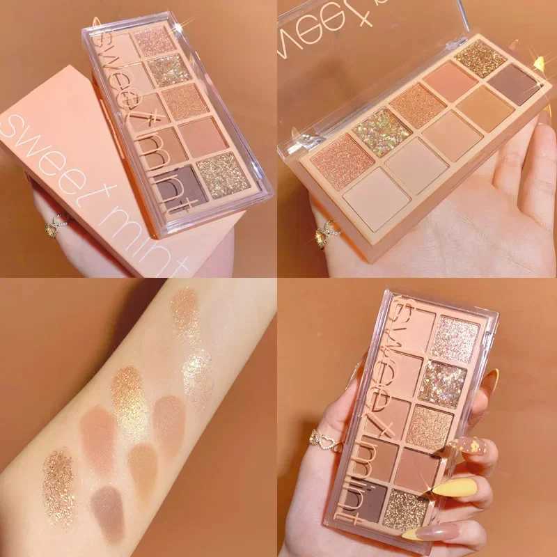 10 Colors Shimmer Matte Eyeshadow Palette Nude Glitter Shiny Pigment Eye Shadow Long Lasting Waterproof Make Up Palette CosmeticW241212