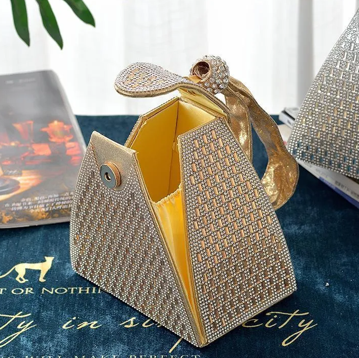 Pyramid ShapeSmall Clutch With Gold s Evening Bags Bridal Clutches Formal Party Dress Purse